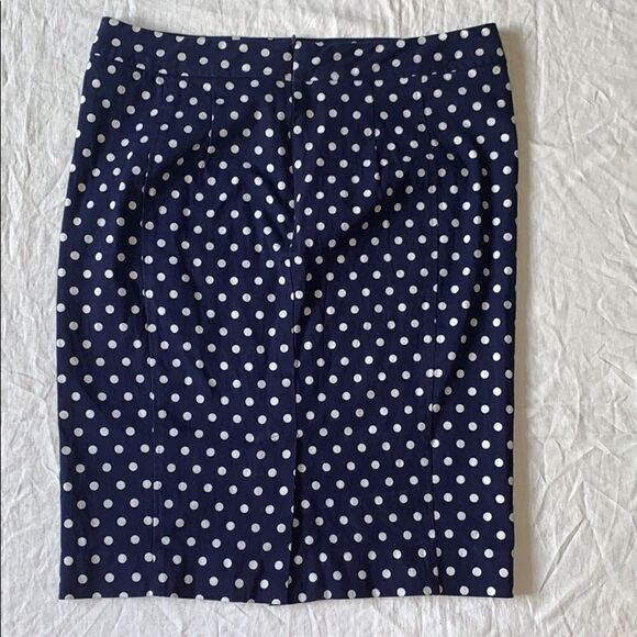 POMELO Navy w White Polka Dot Pencil Skirt-L - Picture 3 of 7